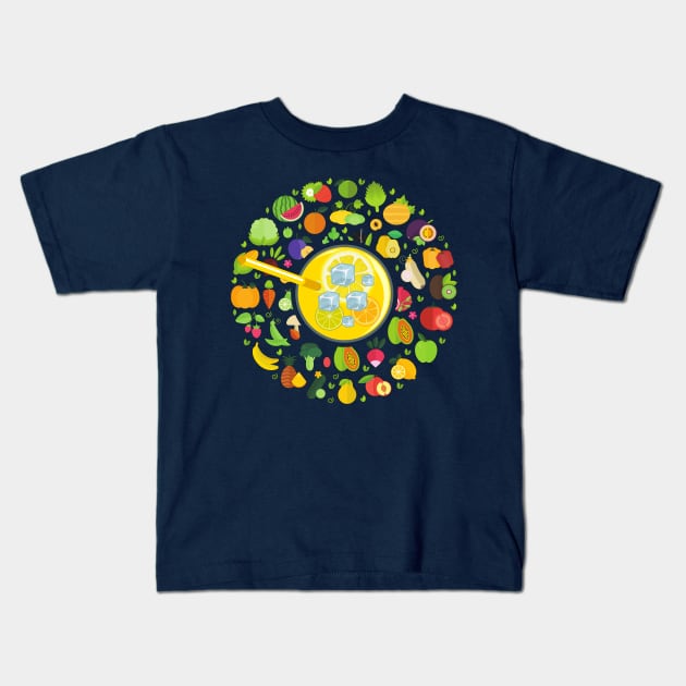 Awesome Lemonade Squad for Healthy Lifestyle Choices. Yellow Lemonade Drink with Limes and Ice. Kids T-Shirt by LinoLuno